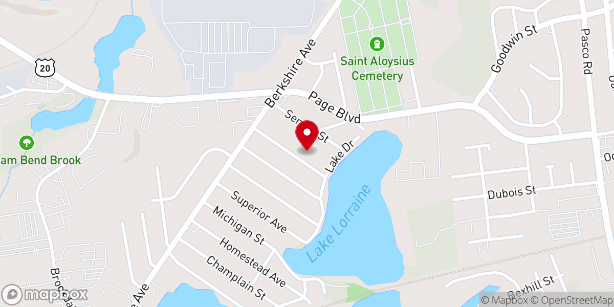 Map showing location of Bible Baptist Temple