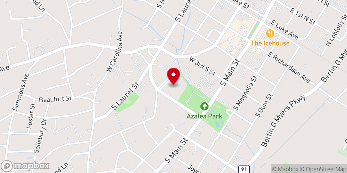 Map showing location of Wesley United Methodist Church
