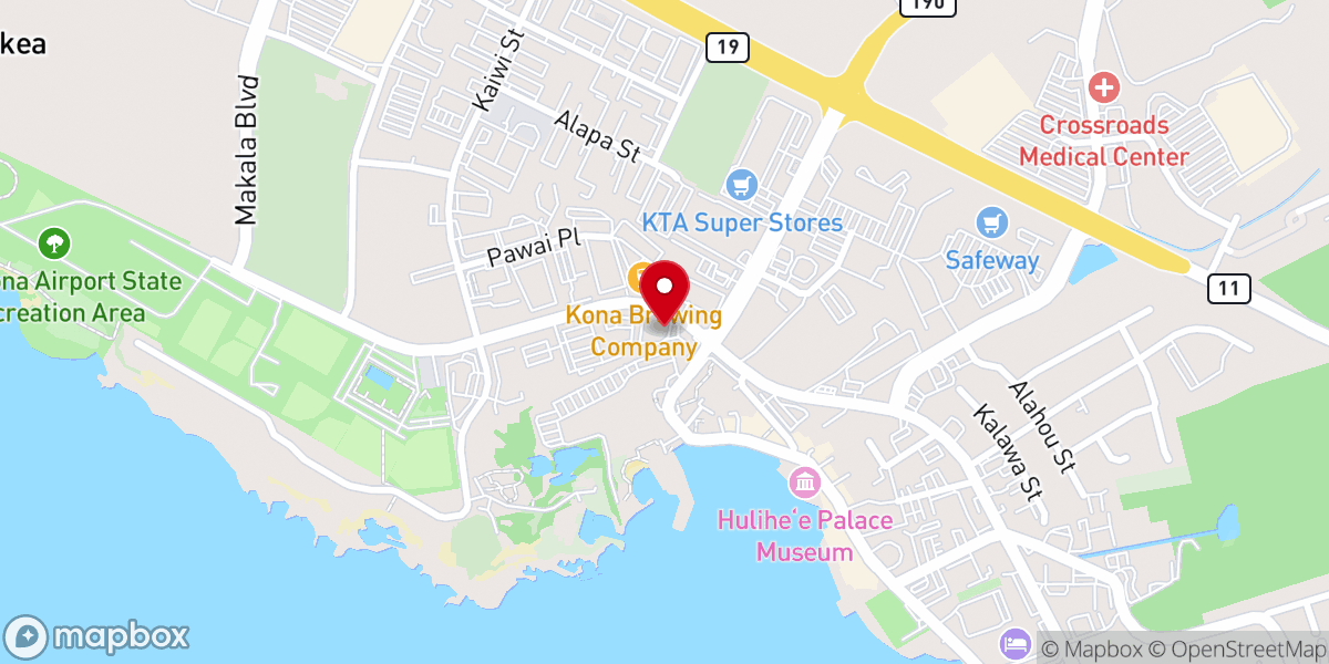 Map showing location of King's Kona