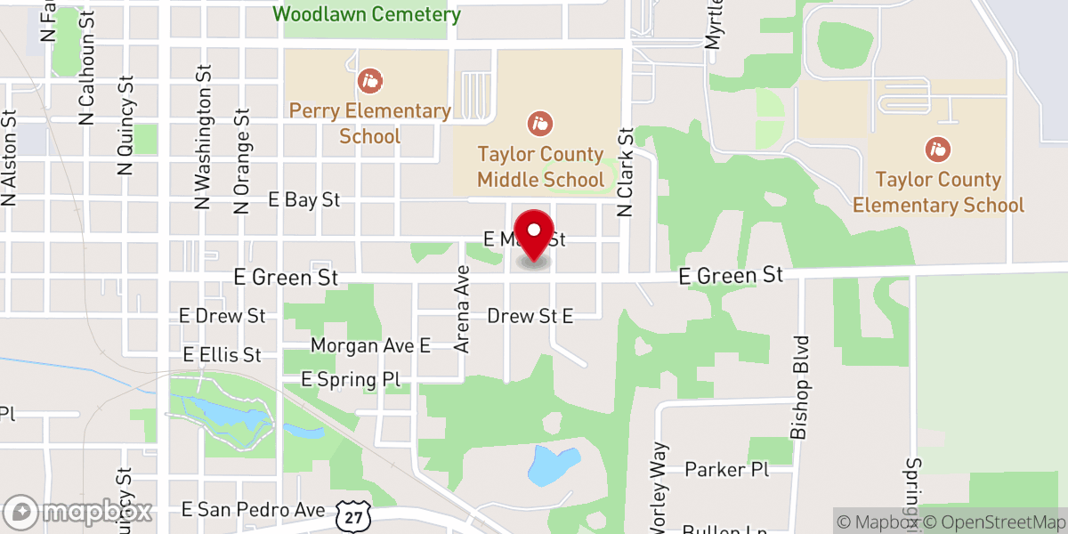 Map showing location of Mt Zion Missionary Baptist Church