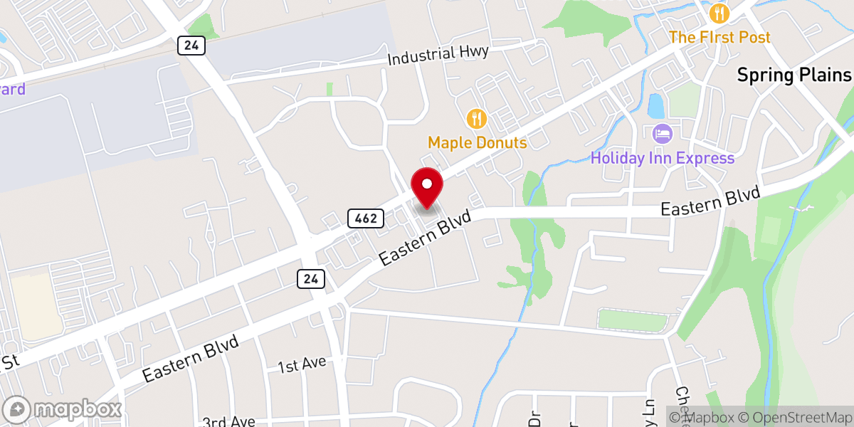 Map showing location of Fellowship Baptist Church
