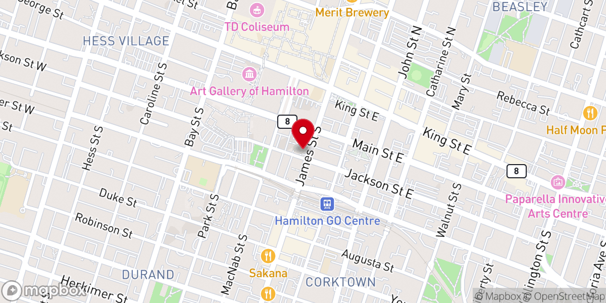 Map showing location of St. Paul's Presbyterian Church