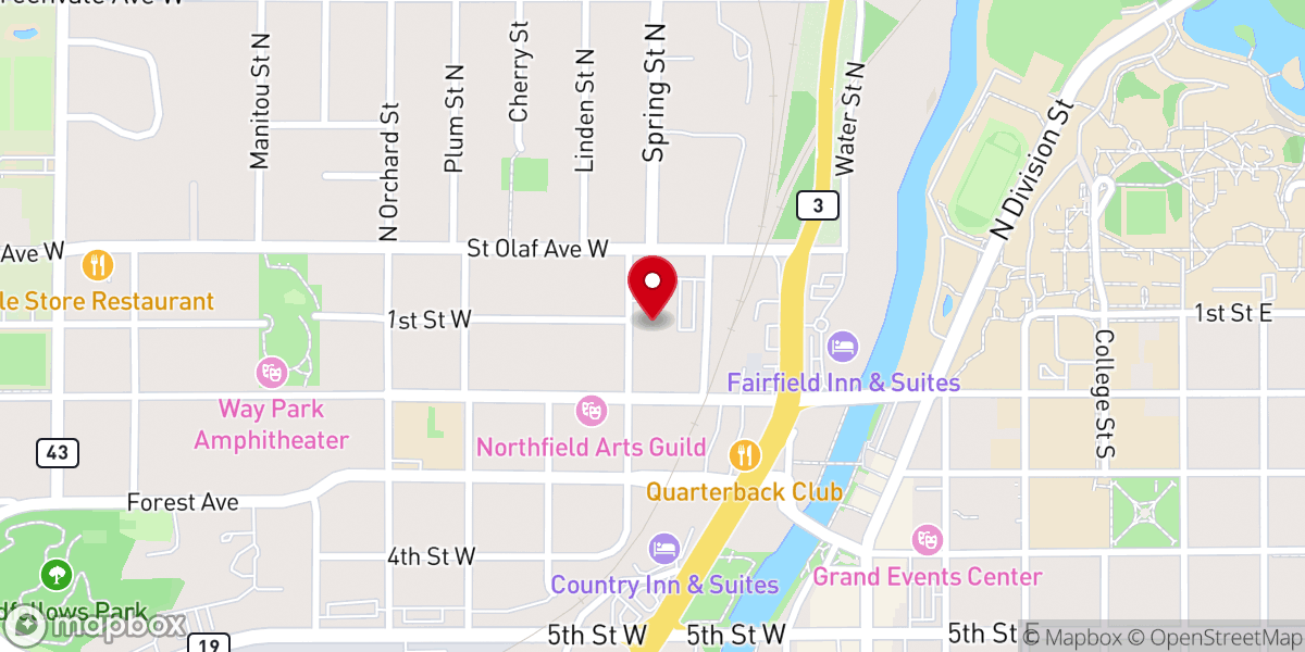 Map showing location of St. Dominic Catholic Church