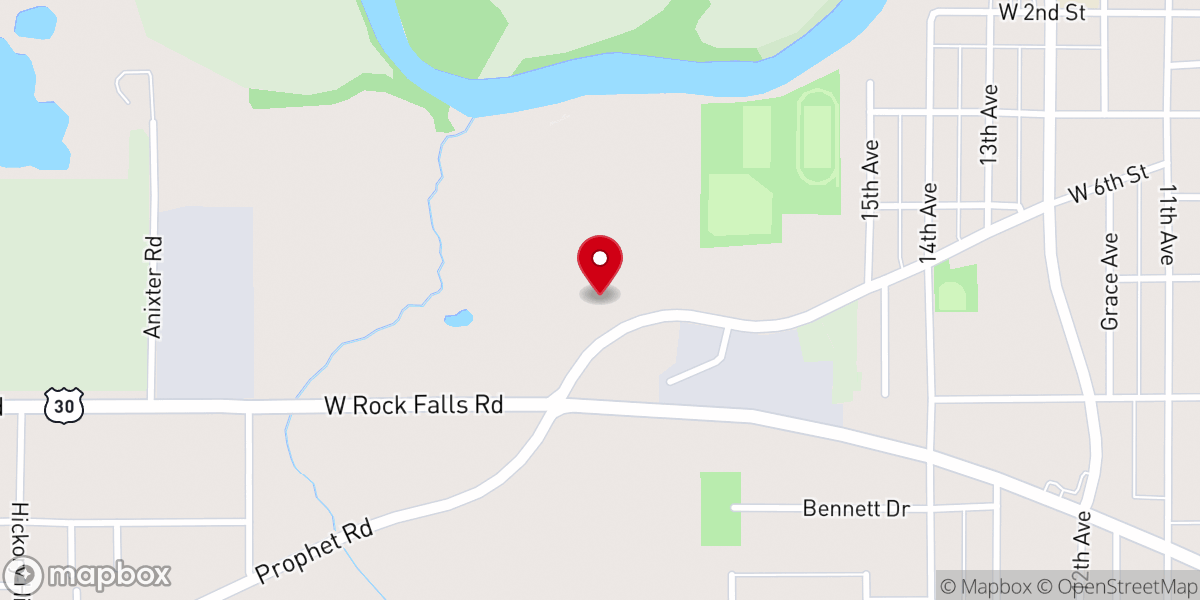 Map showing location of Rock River Christian Center