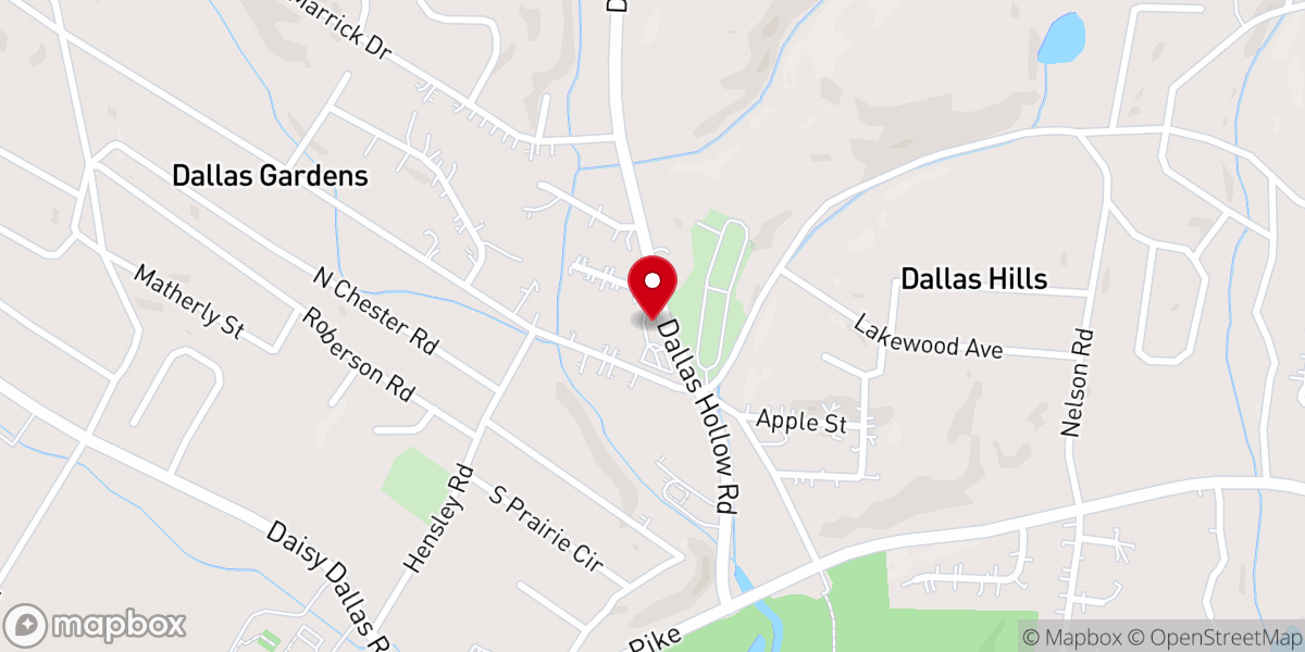 Map showing location of Dallas Church