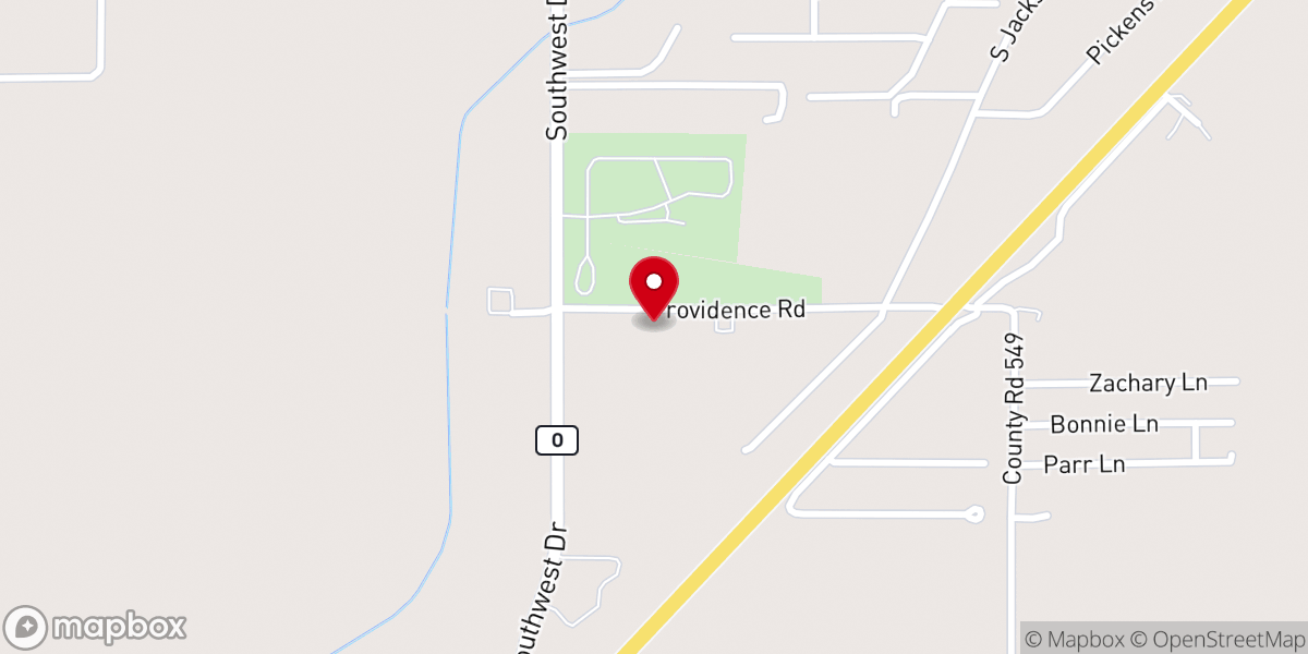 Map showing location of Providence Baptist Church