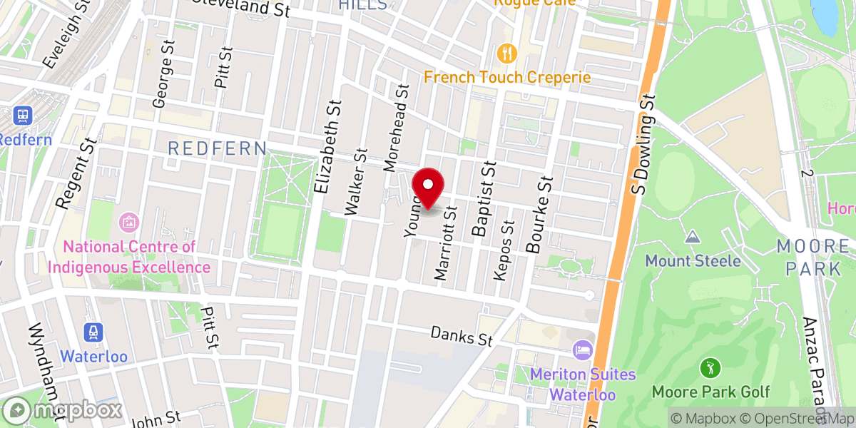 Map showing location of South Sydney Anglican Church
