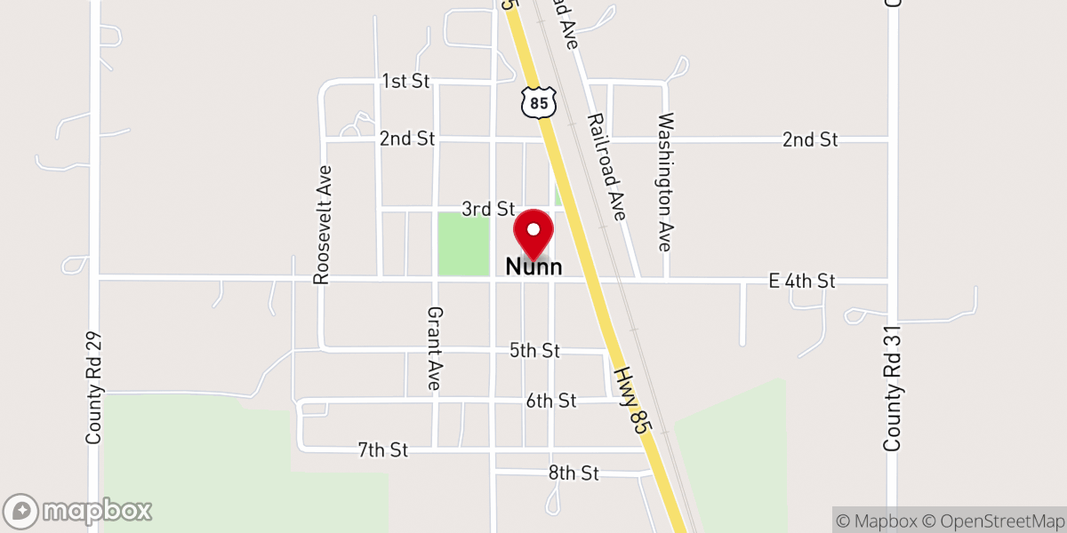 Map showing location of Nunn