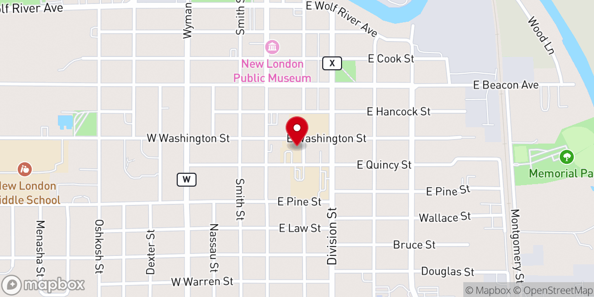 Map showing location of Most Precious Blood Parish