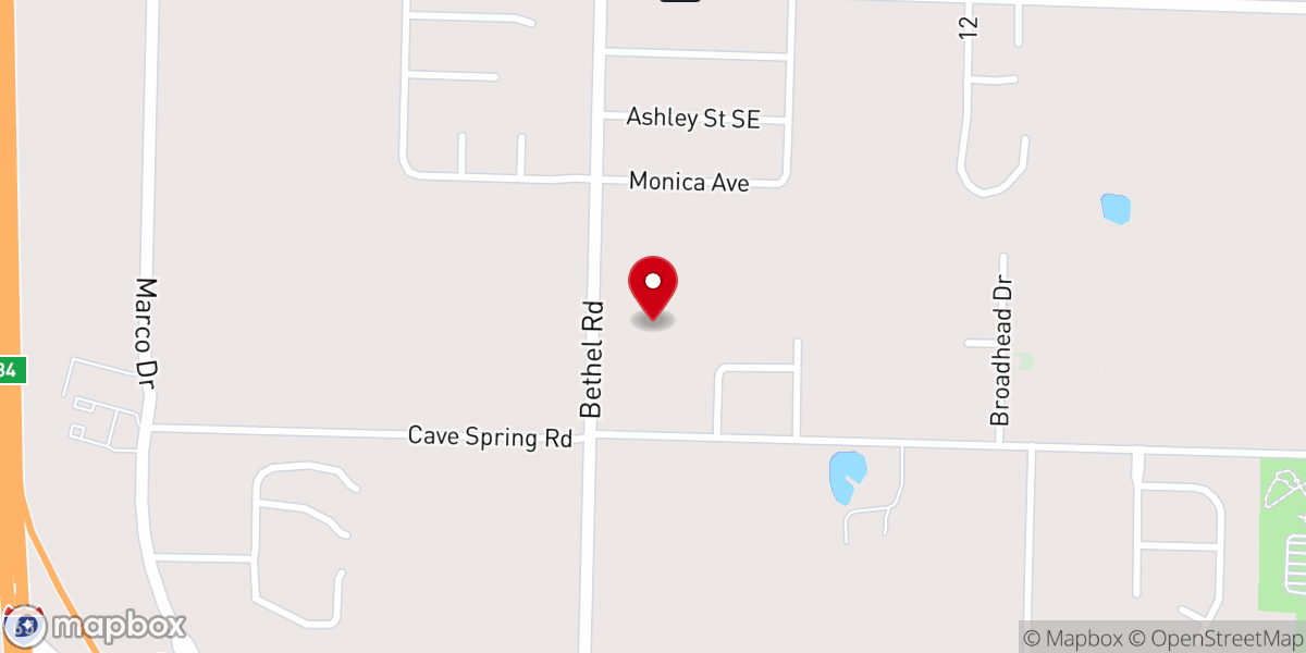 Map showing location of Ark Baptist Church