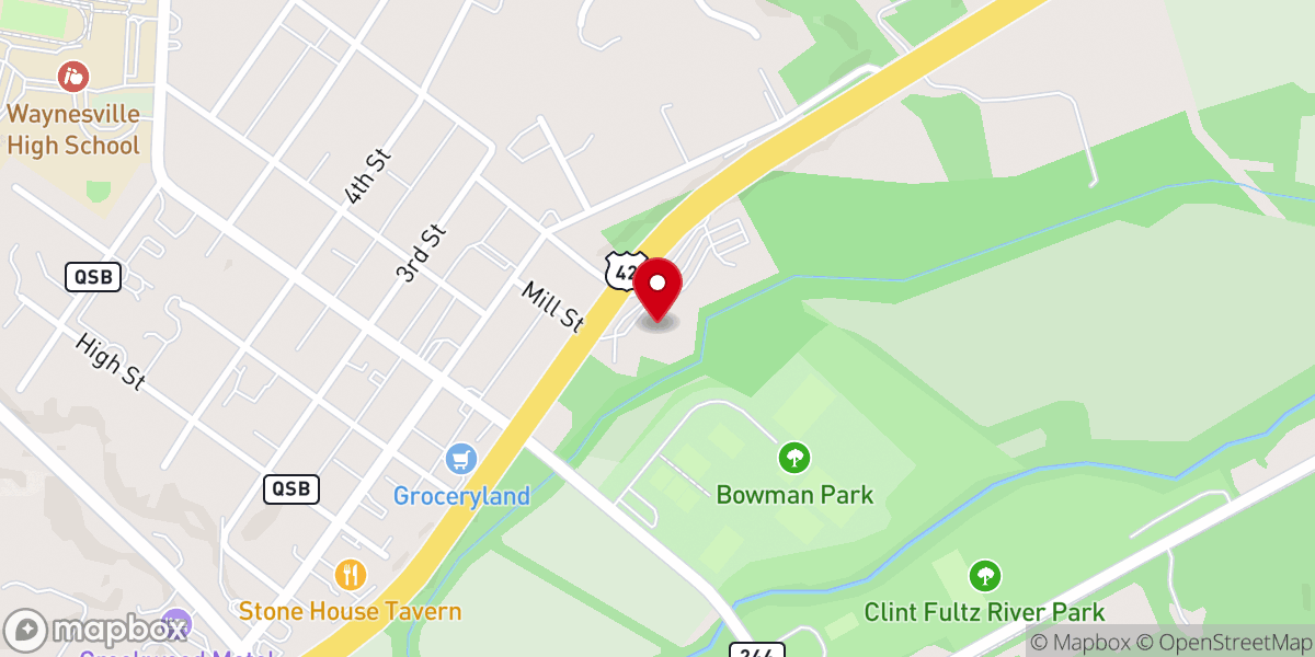 Map showing location of Harvest Baptist Church
