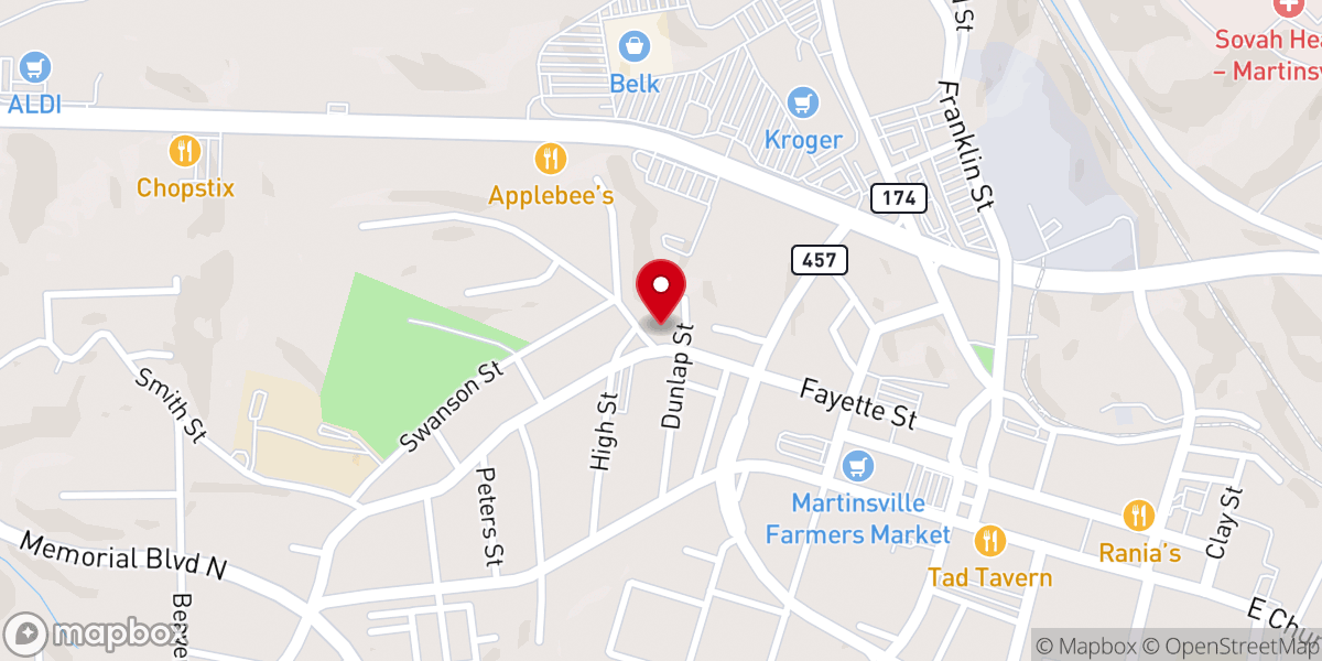 Map showing location of Mt Zion AME Church