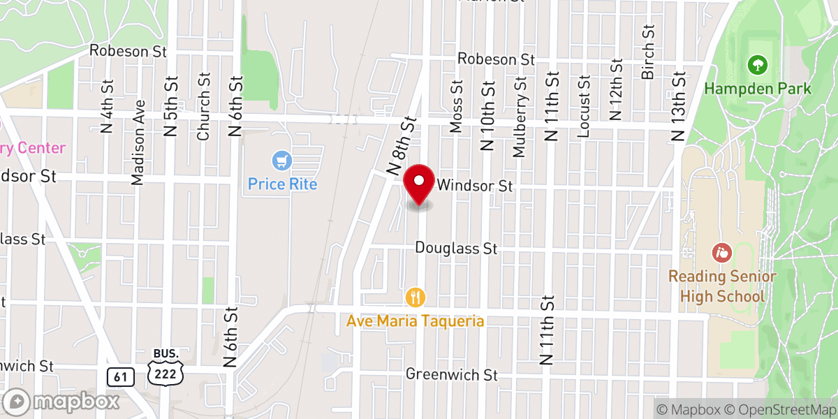 Map showing location of Íglesia Nueva Esperanza/Windsor & Douglas Sts.