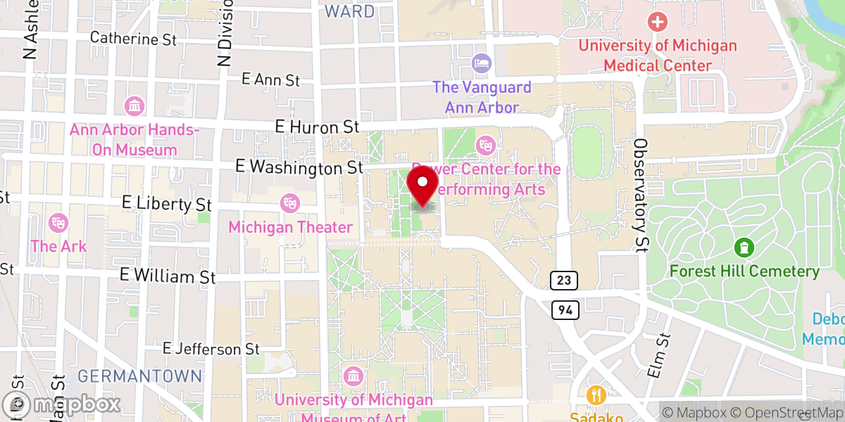 Map showing location of Mosaic Church of Ann Arbor