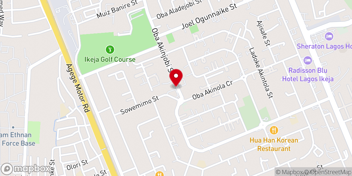 Map showing location of The Redeemed Christian Church Of God