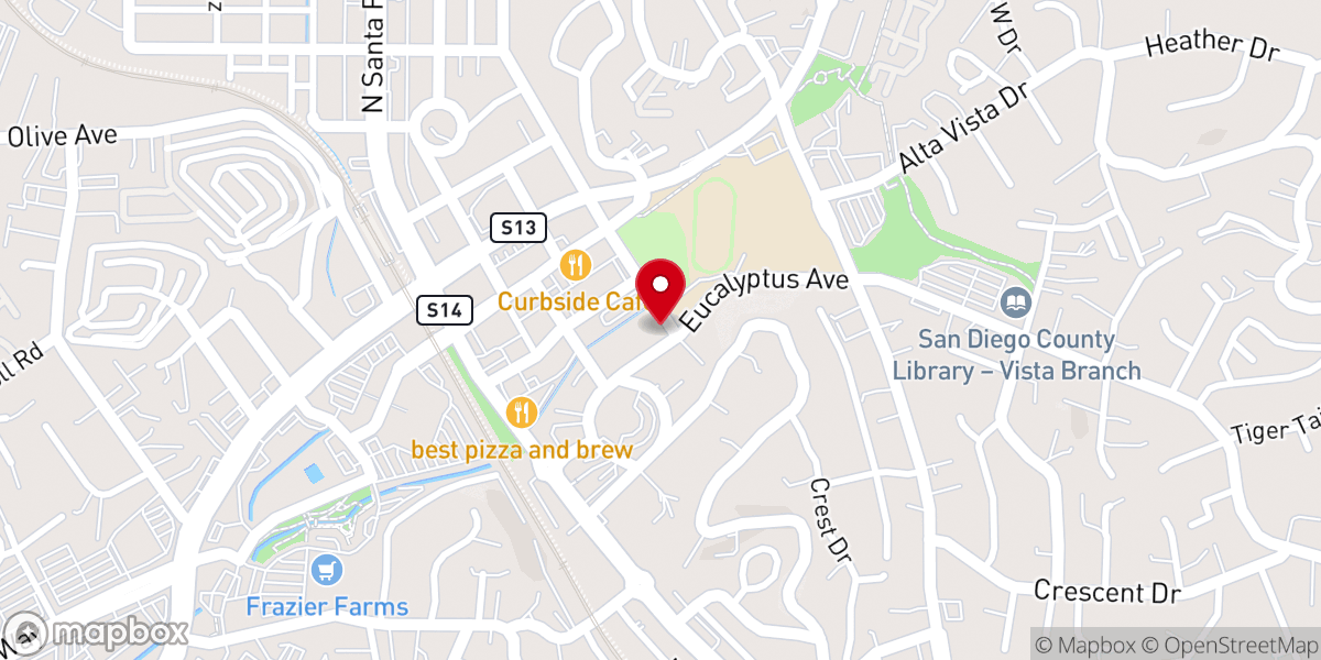 Map showing location of EBC of Vista