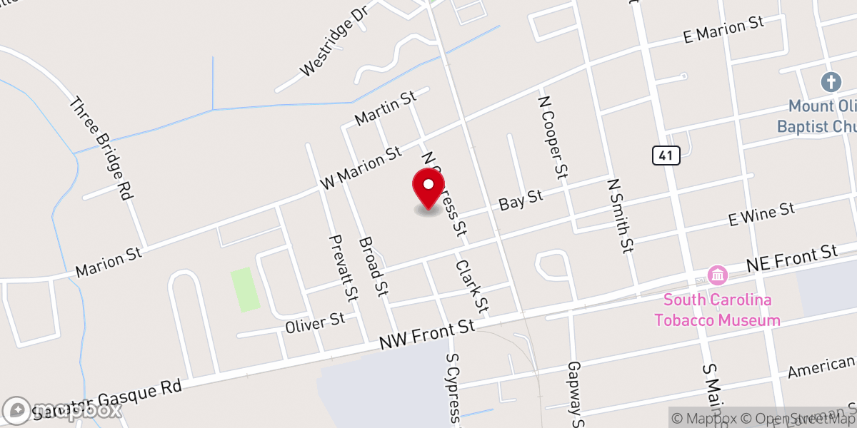 Map showing location of Mt Carmel Missionary Baptist Church