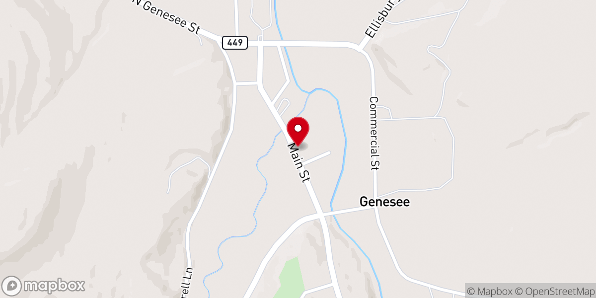 Map showing location of Genesee United Methodist Church