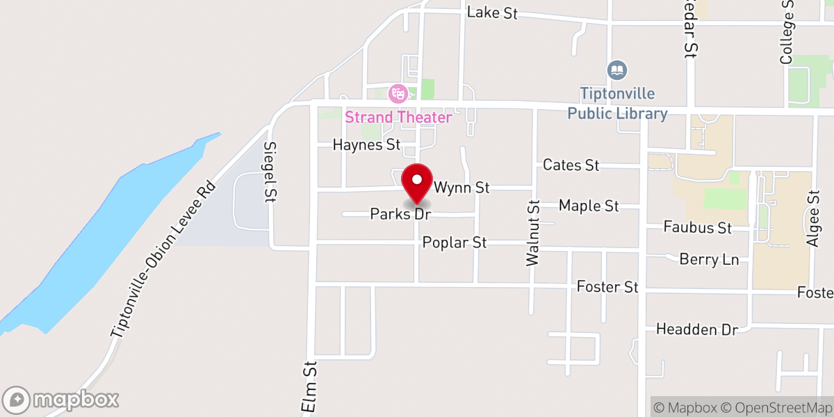 Map showing location of Tiptonville Main Street Association
