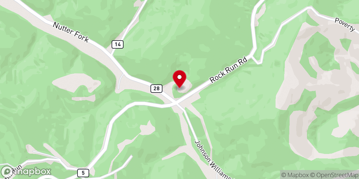 Map showing location of Red Oak Grove Church