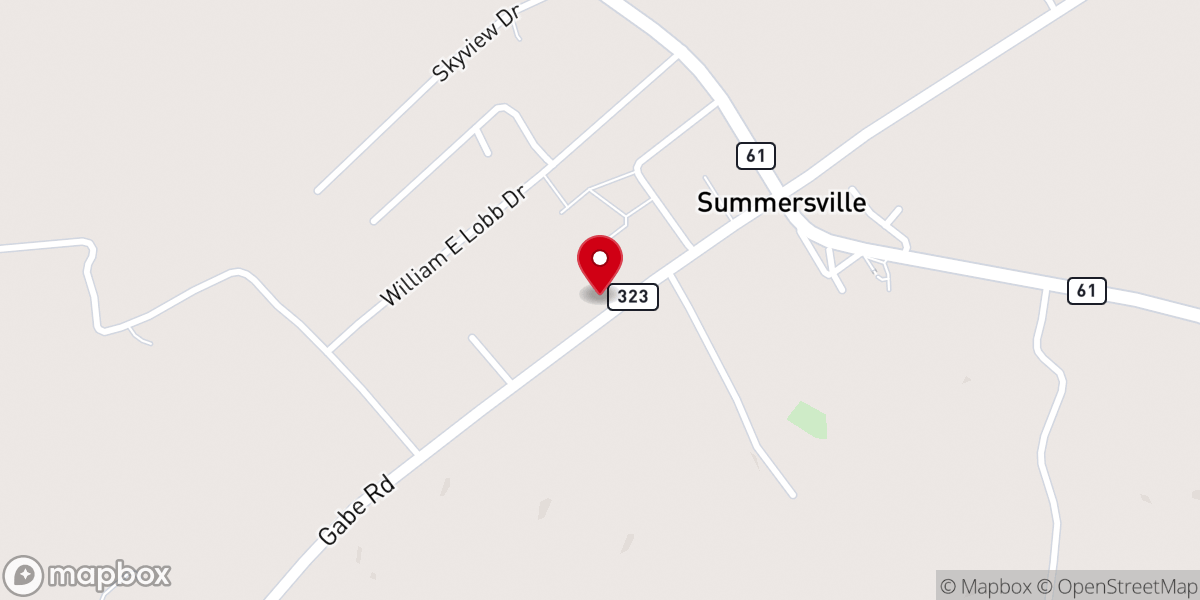 Map showing location of Summersville Church of the Nazarene