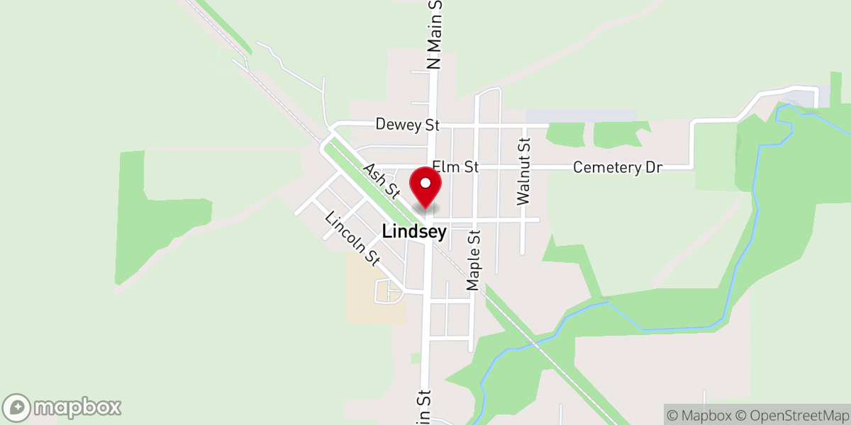 Map showing location of Lindsey Village Council Room