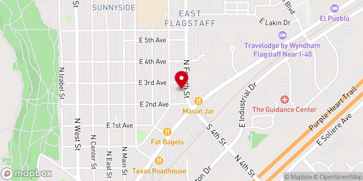Map showing location of Flag City Church