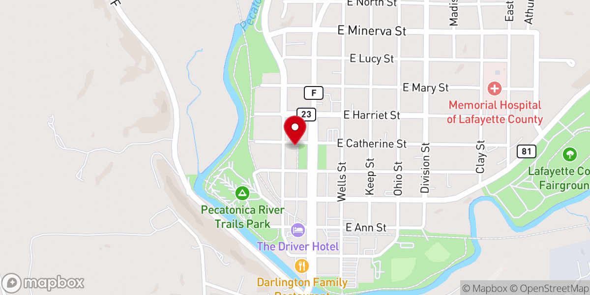 Map showing location of United Methodist Church