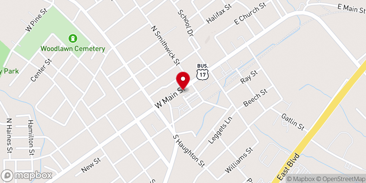 Map showing location of Smithwicks Creek Chapel