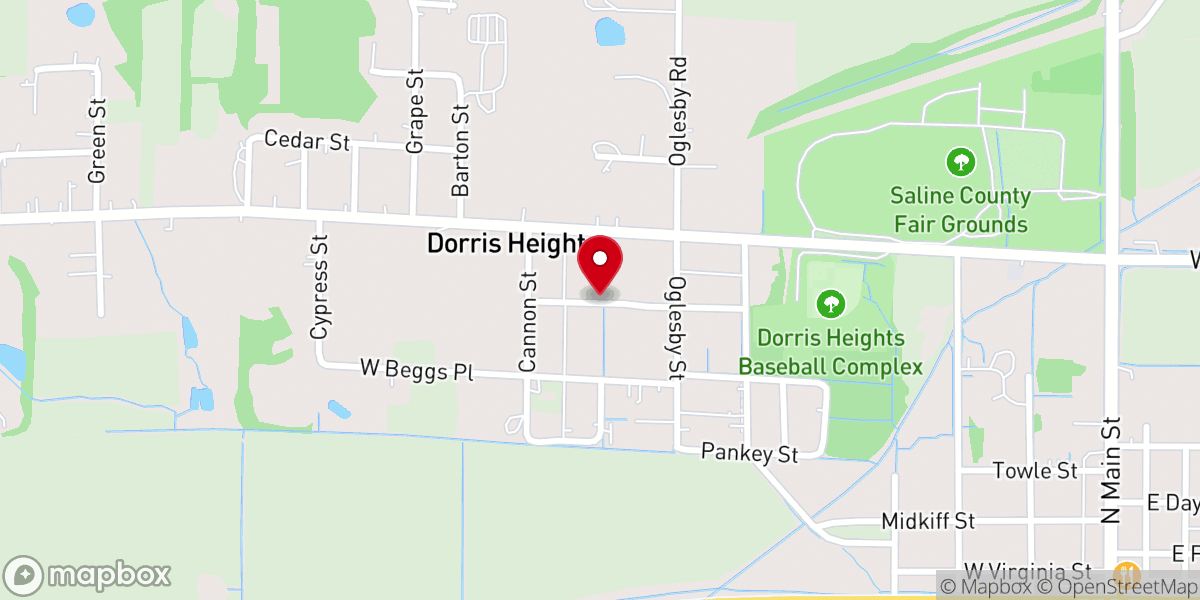 Map showing location of Mizpah General Baptist Church