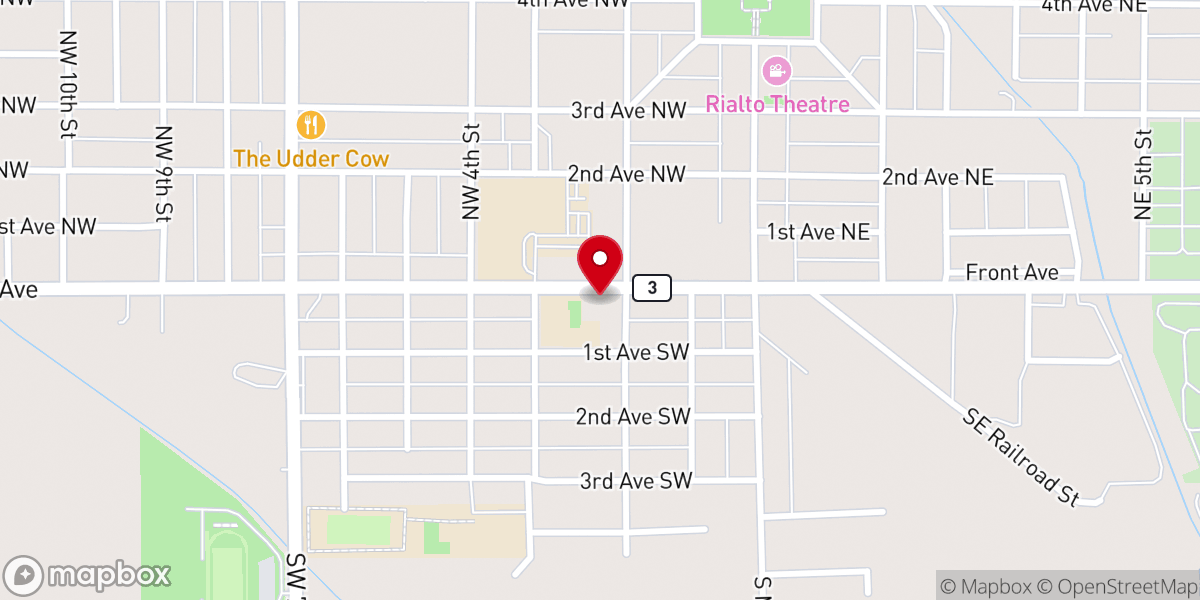 Map showing location of Sacred Heart Catholic Church