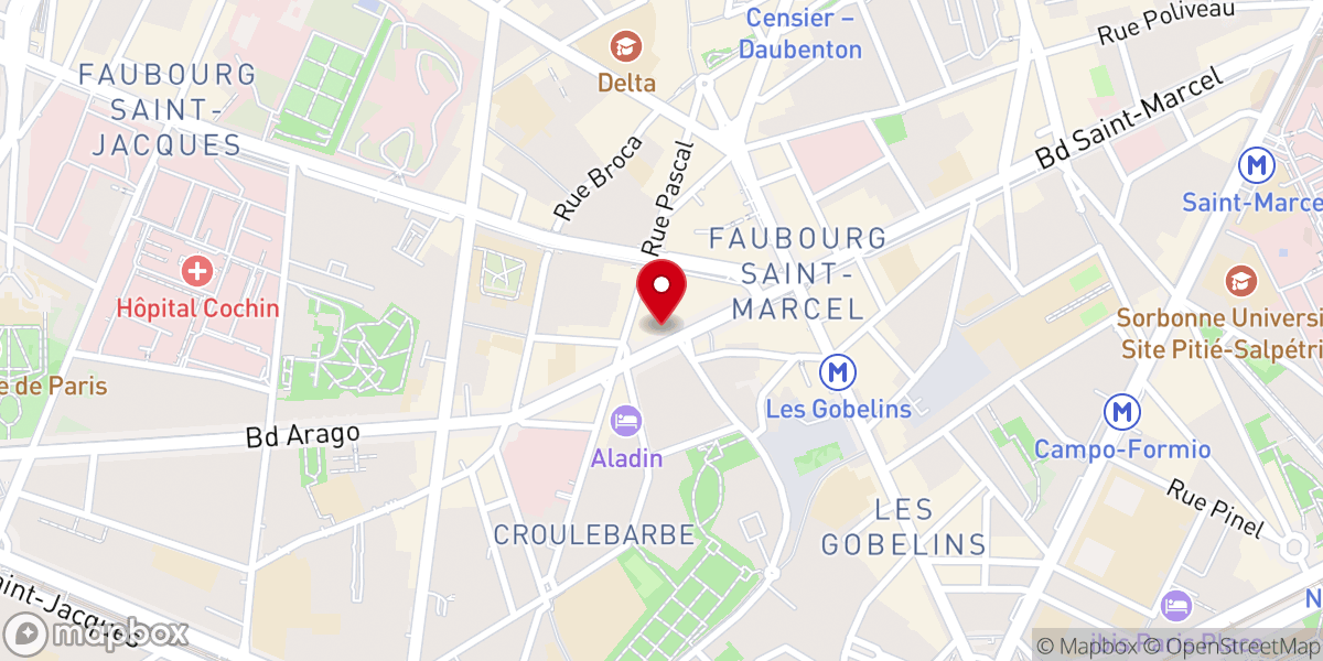 Map showing location of Temple protestant de Port Royal