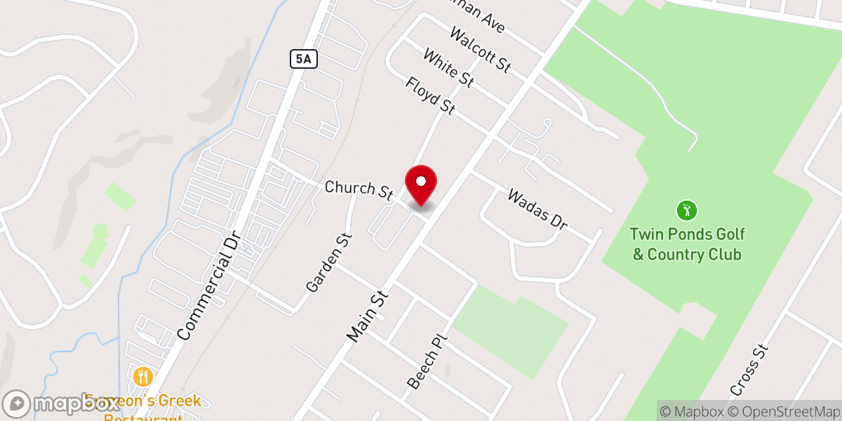 Map showing location of Walcott Memorial Presbyterian Church