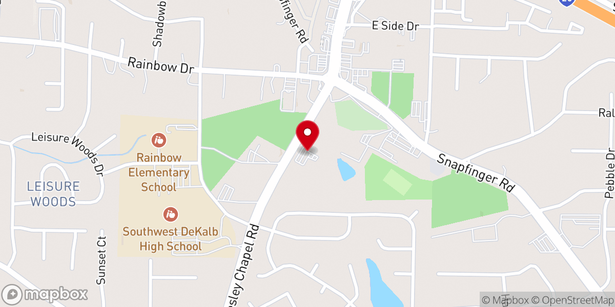 Map showing location of Wesley Chapel Church