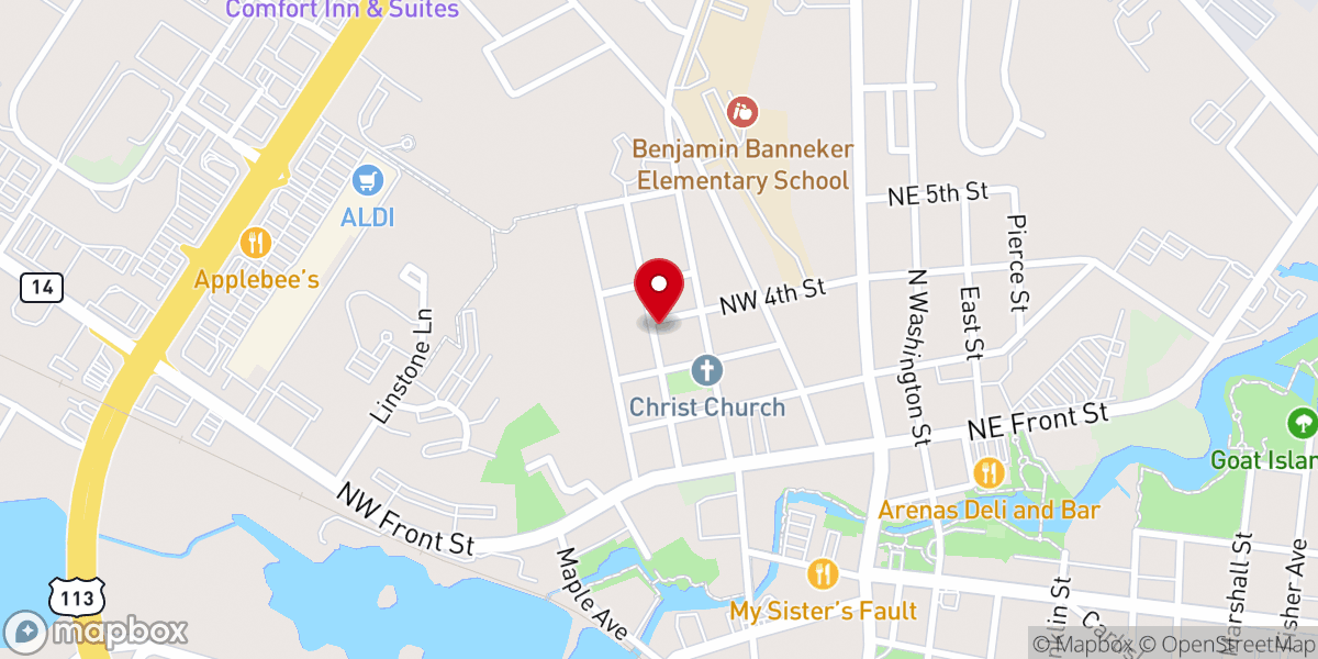 Map showing location of New Beginnings Family Worship