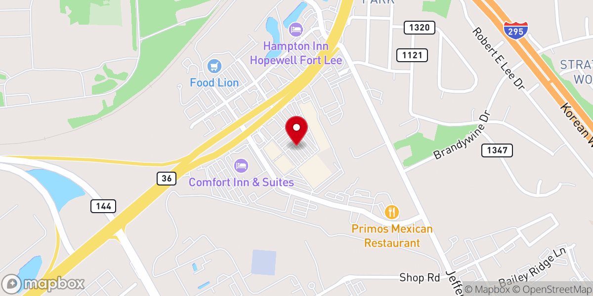 Map showing location of The Crossings Shopping Center