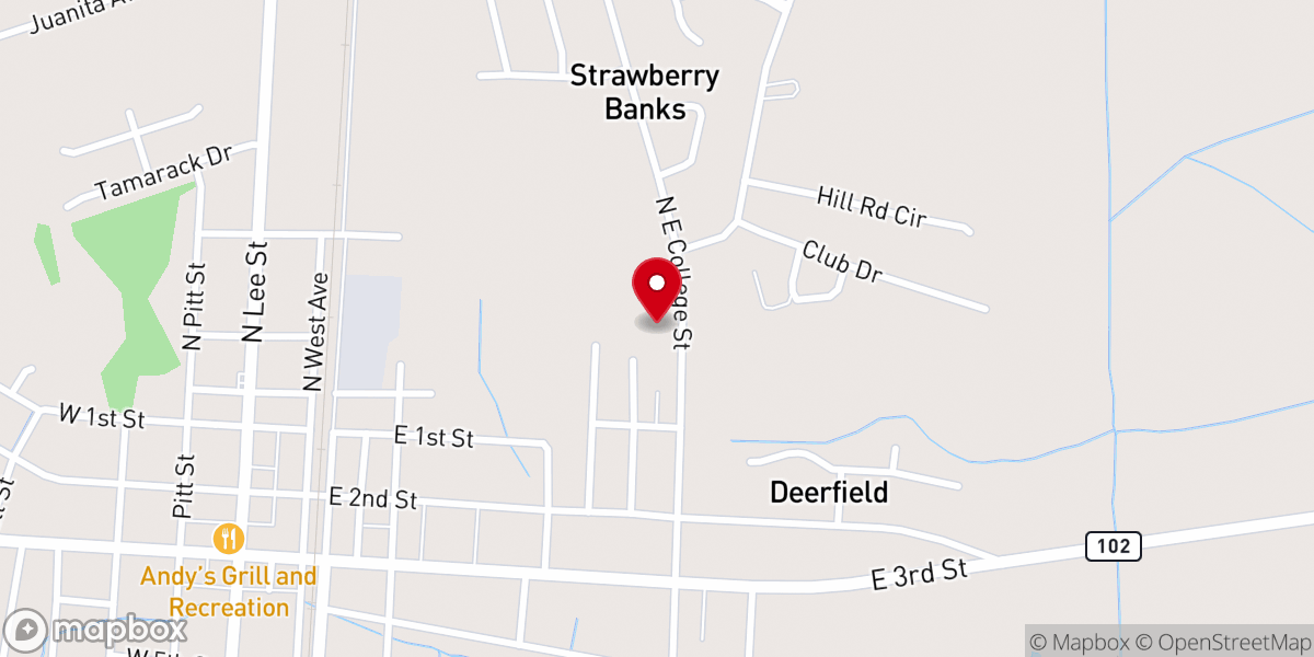 Map showing location of Community Baptist Church