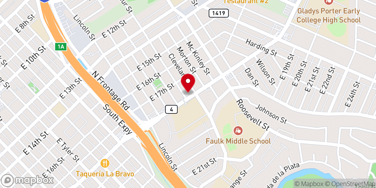 Map showing location of Iglesia Bautista Southmost
