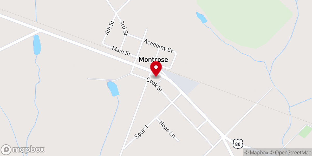 Map showing location of Montrose Baptist Church