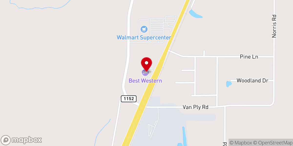 Map showing location of Best Western Oakdale Inn