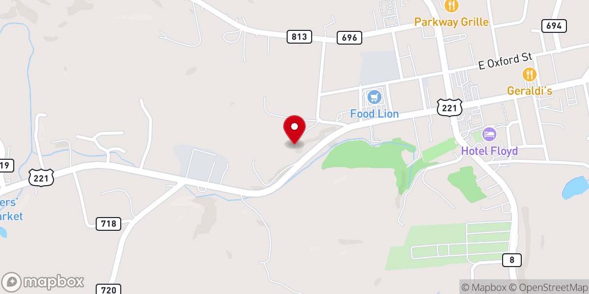 Map showing location of Floyd County Ministerial Association