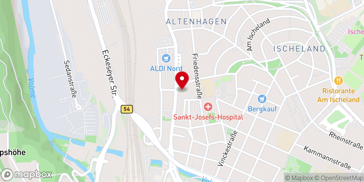 Map showing location of St. Josef