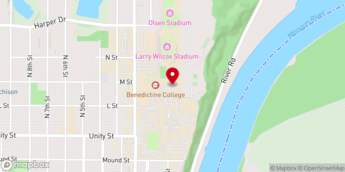 Map showing location of Benedictine College
