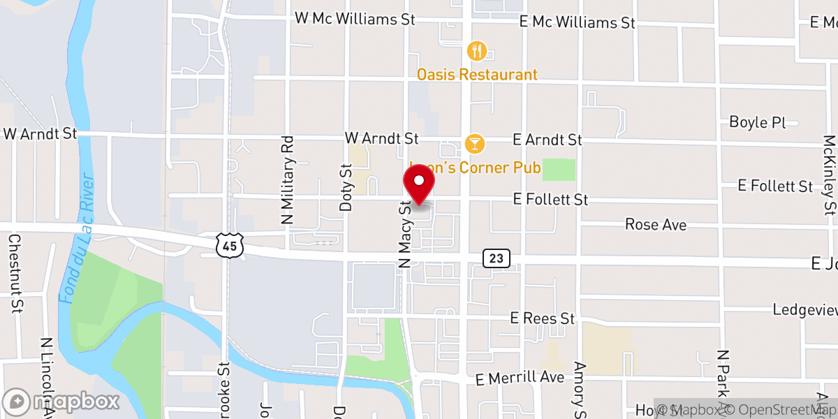Map showing location of Catholic Community-Fond Du Lac