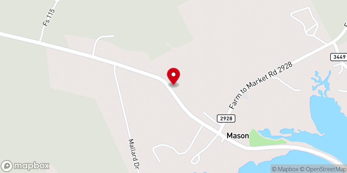Map showing location of Six Mile Baptist Church