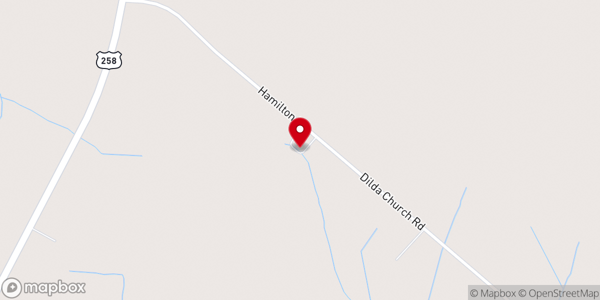 Map showing location of Dilda's Chapel FWB Church