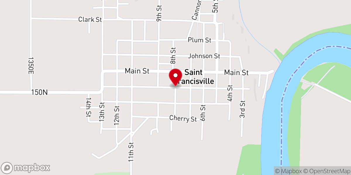 Map showing location of City-St Francisville Water
