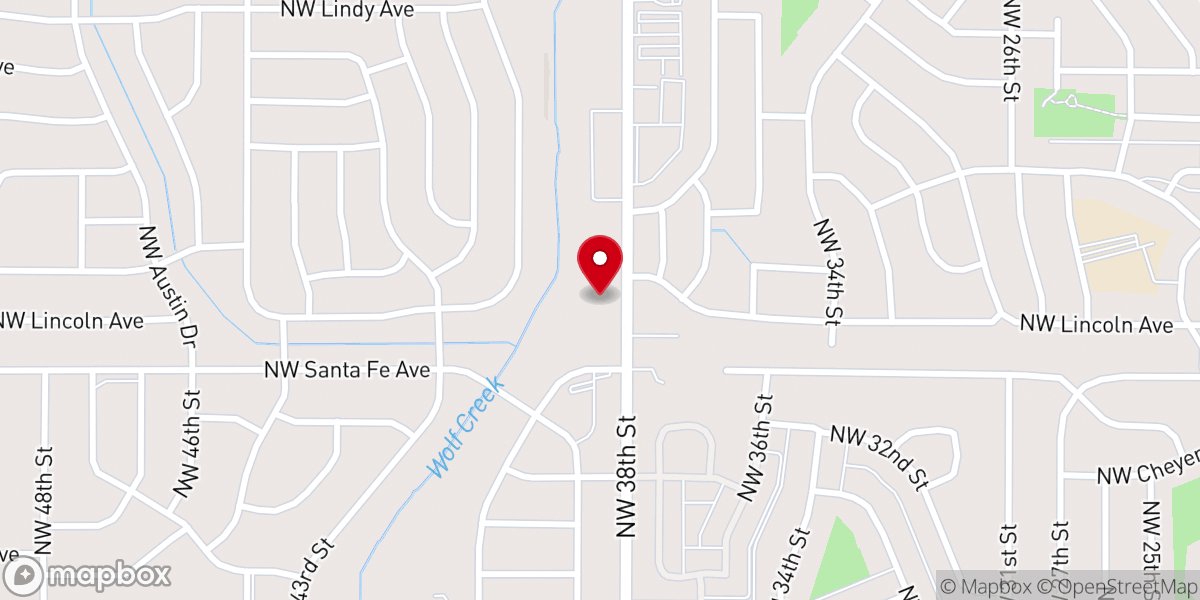 Map showing location of Westwood Baptist Church