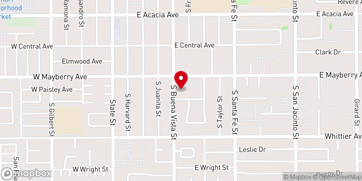 Map showing location of Tougher Than Hell Church