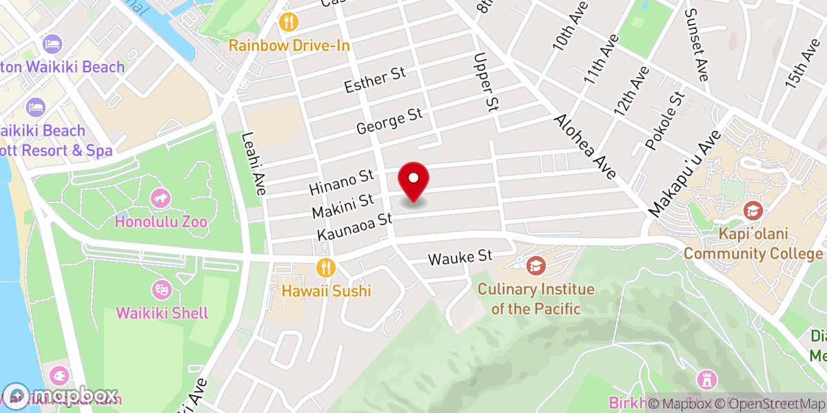 Map showing location of Kapahulu Bible Church